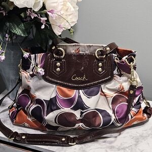 Coach Multicolor Shoulder Bag with Brown Accents